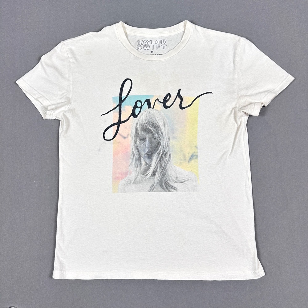 Taylor Swift Lover Official T-Shirt Womens Medium Eras Tour Graphic Album White